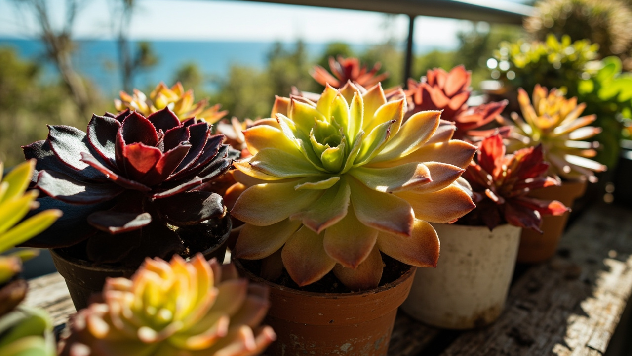 Aeonium : guide d’entretien et variétés pour balcon ensoleillé